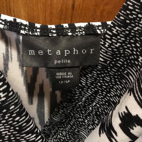 NWOT. Metaphor Brand Women’s Size LP Black and White Sleeveless Sundress - Picture 3 of 11